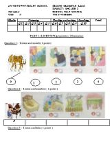 Đề kiểm tra học kỳ II môn Tiếng Anh Lớp 3 - Năm học 2015-2016 - Trường THCS Ân Thi (Có đáp án)